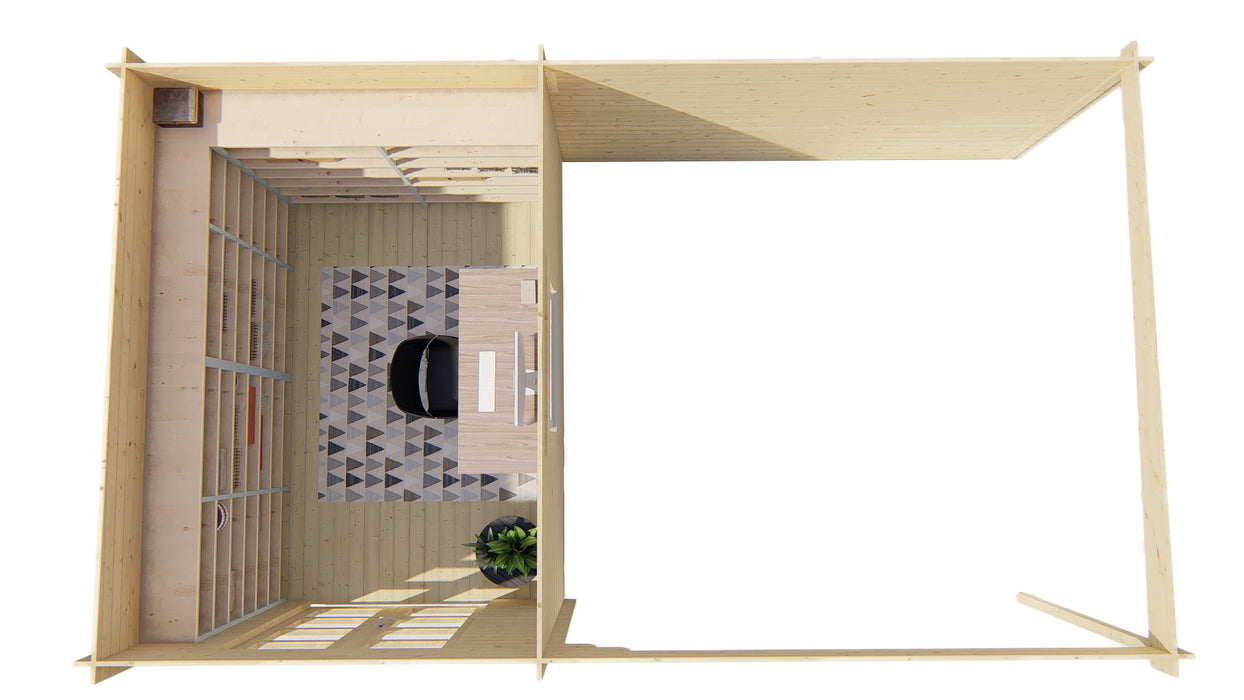 Blokhut - Tuinhuis Diederick | 28 mm | vuren Red Class Wood geïmpregneerd