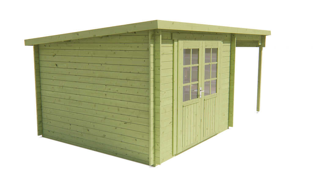 Blokhut - Tuinhuis Dora | 28 mm | vuren grijs geïmpregneerd