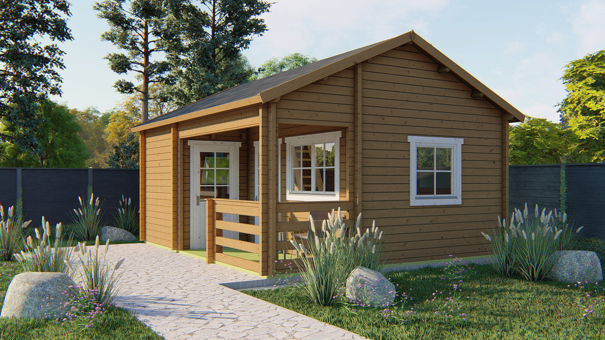Blokhut - Tuinhuis Edelweiss | 70 mm | vuren Red Class Wood geïmpregneerd