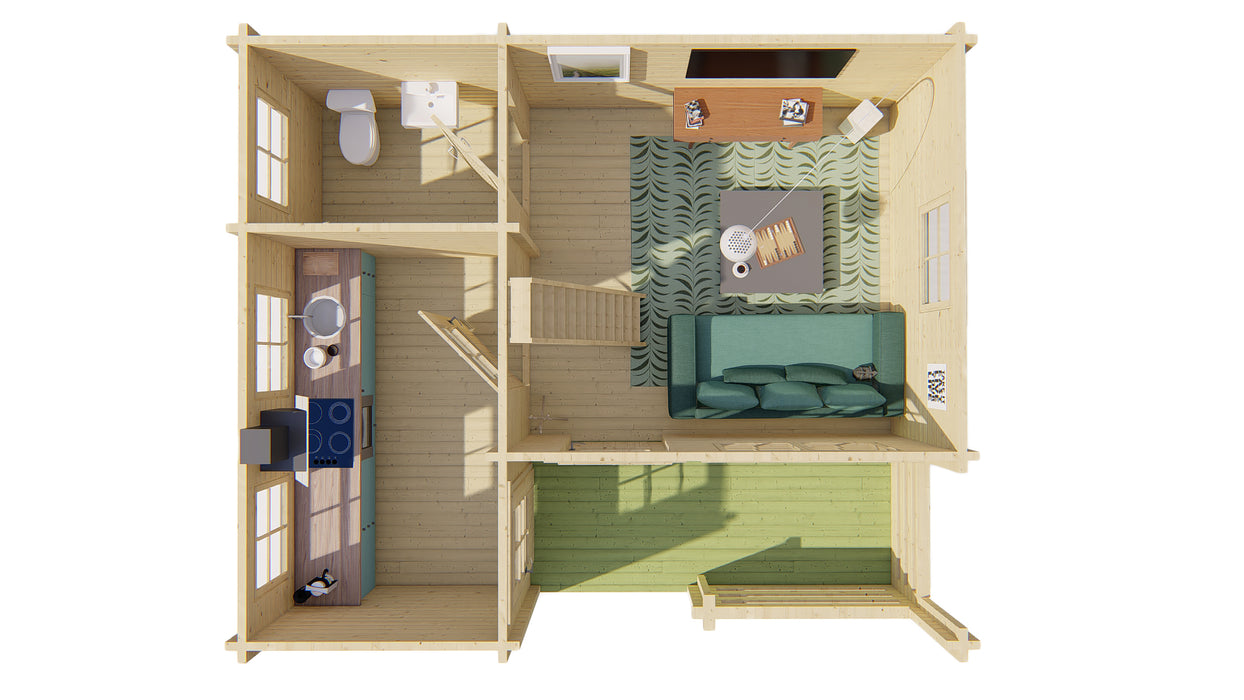 Blokhut - Tuinhuis Edelweiss | 70 mm | vuren Red Class Wood geïmpregneerd