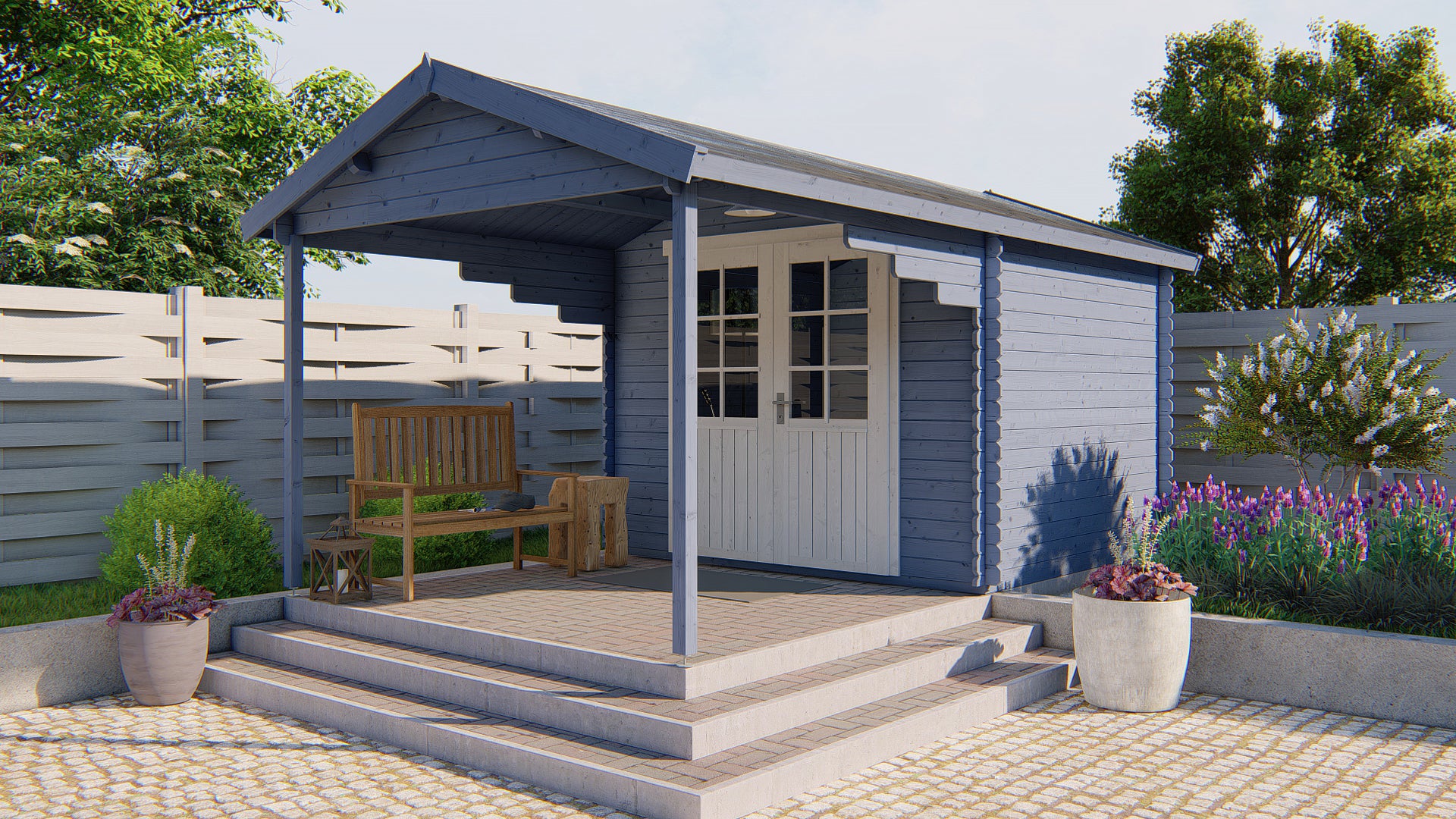 Blokhut - Tuinhuis Georg | 28 mm | vuren onbehandeld