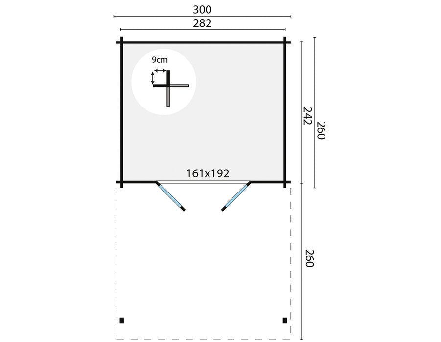 Blokhut - Tuinhuis Georg | 28 mm | vuren Red Class Wood geïmpregneerd