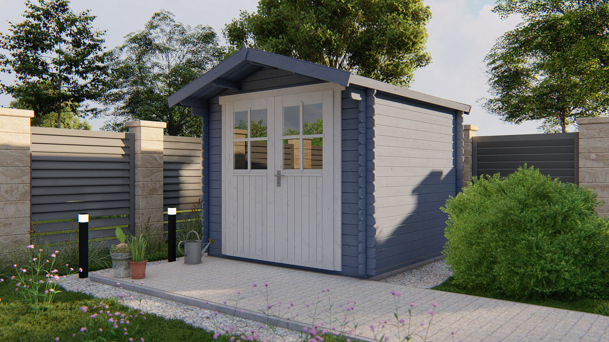 Blokhut - Tuinhuis Gitte | 28 mm | vuren bruin geïmpregneerd