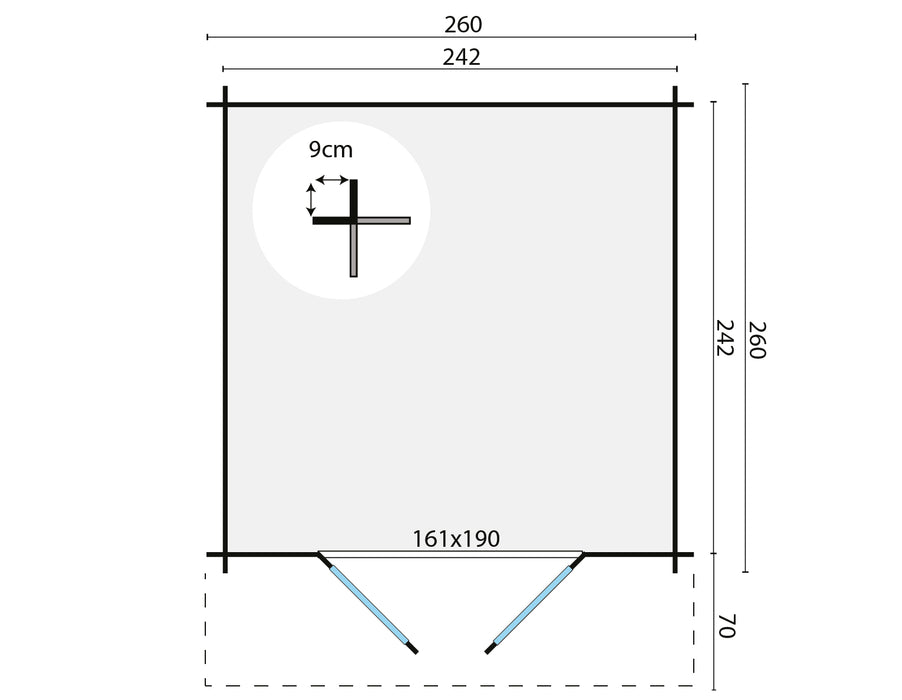 Blokhut - Tuinhuis Gitte | 28 mm | vuren Red Class Wood geïmpregneerd