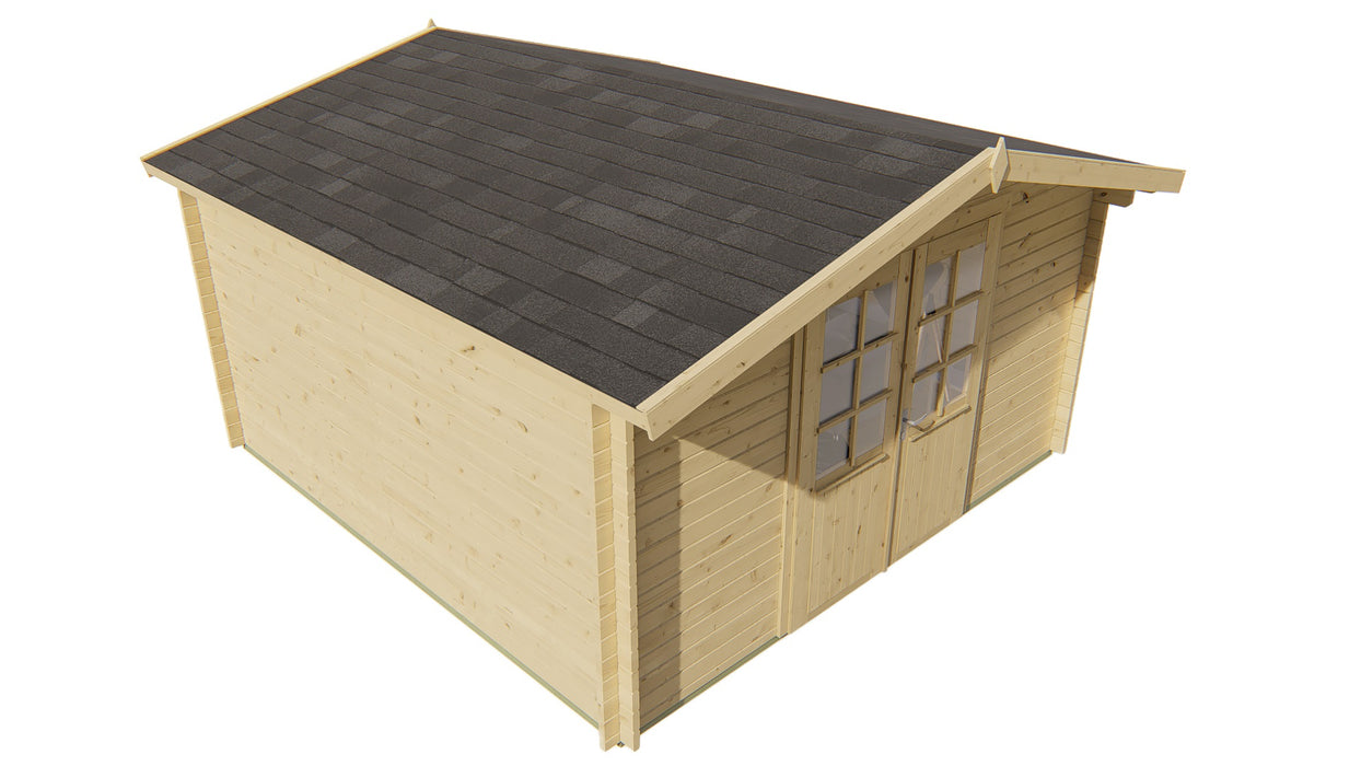Blokhut - Tuinhuis Gunda | 40 mm | vuren grijs geïmpregneerd