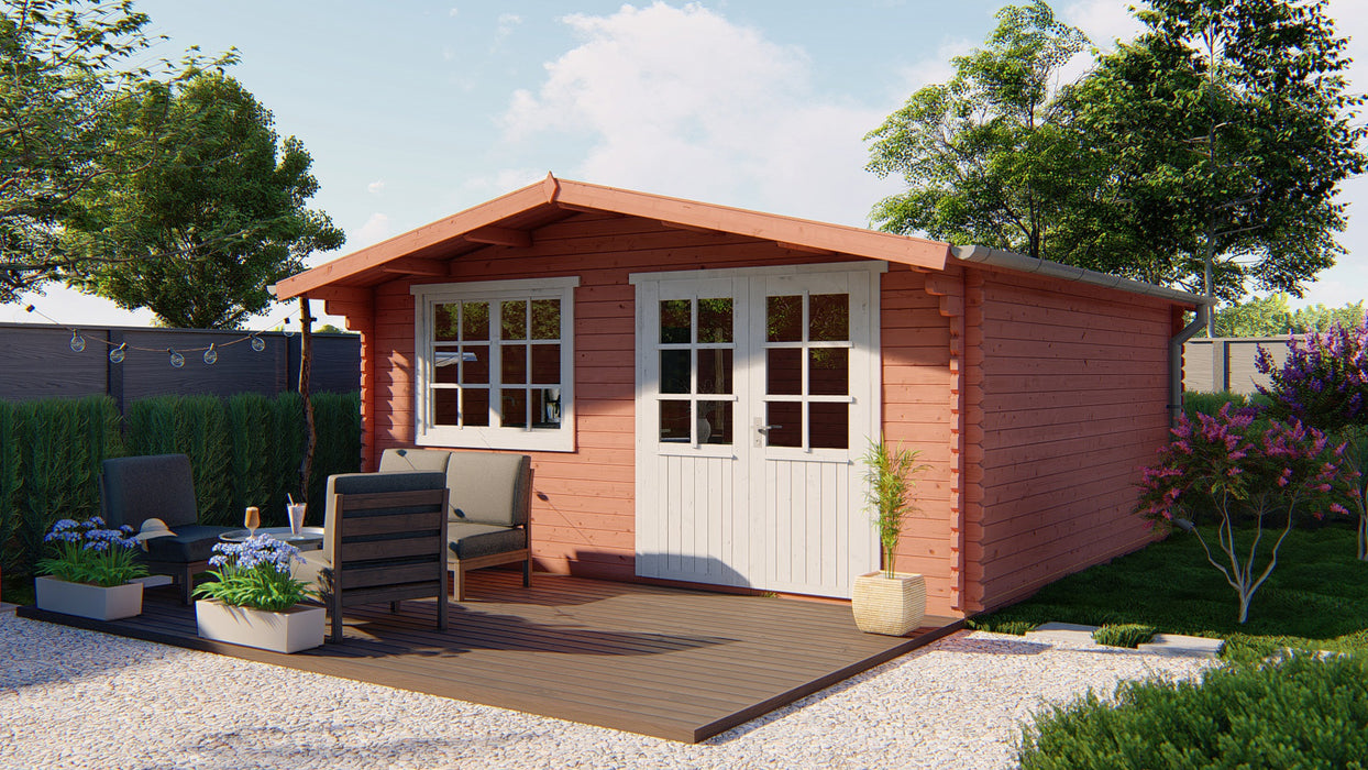 Blokhut - Tuinhuis Hendrick | 44 mm | vuren grijs geïmpregneerd