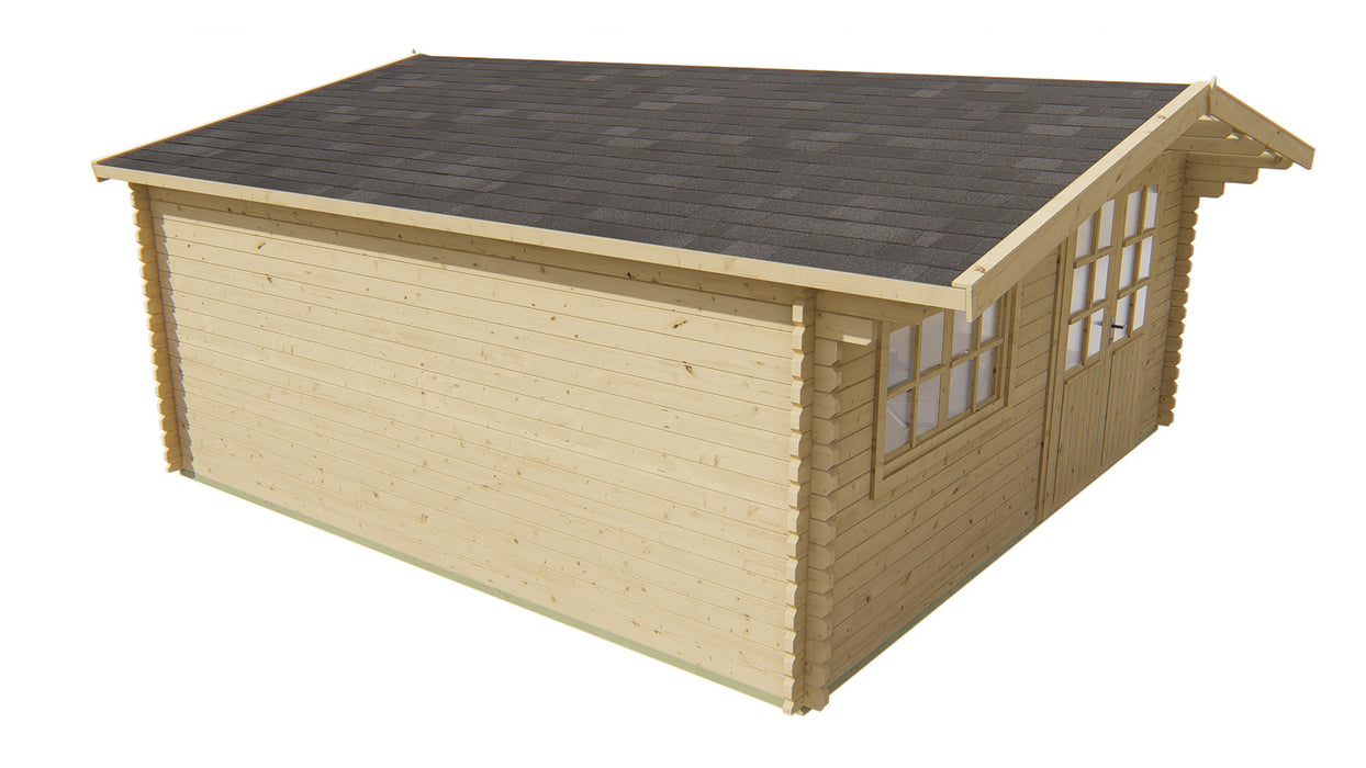 Blokhut - Tuinhuis Hendrick | 44 mm | vuren grijs geïmpregneerd