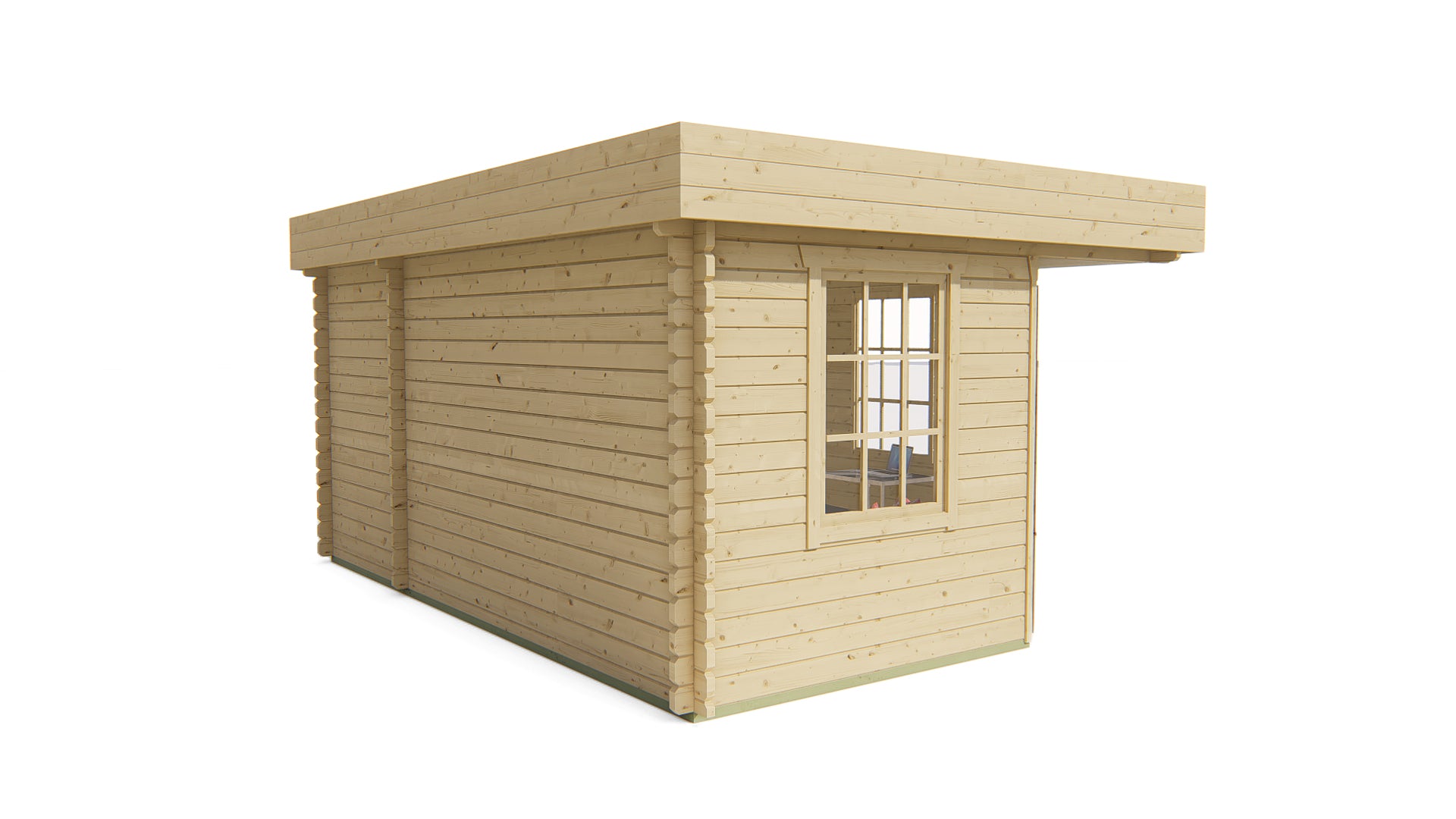 Blokhut - Tuinhuis Helge | 44 mm | vuren bruin geïmpregneerd