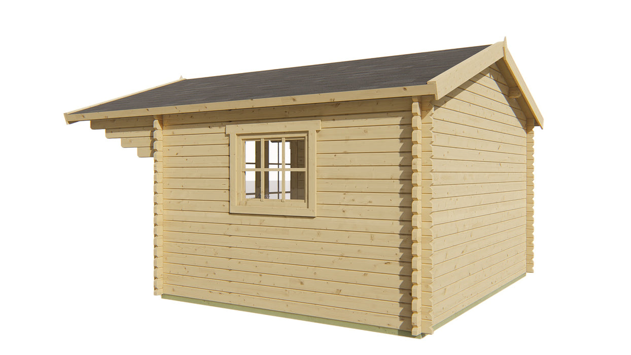 Blokhut - Tuinhuis Inglund | 44 mm | vuren grijs geïmpregneerd