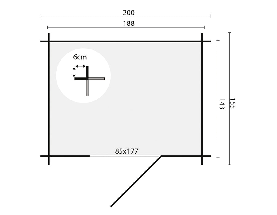 Blokhut - Tuinhuis Irina | 19 mm | vuren groen geïmpregneerd