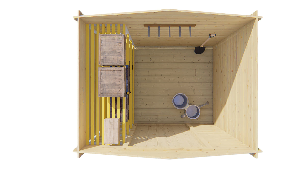 Blokhut - Tuinhuis Irina | 19 mm | vuren groen geïmpregneerd