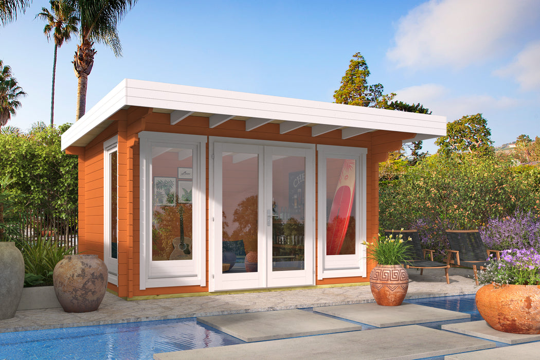 Blokhut - Tuinhuis James | 44 mm | vuren grijs geïmpregneerd