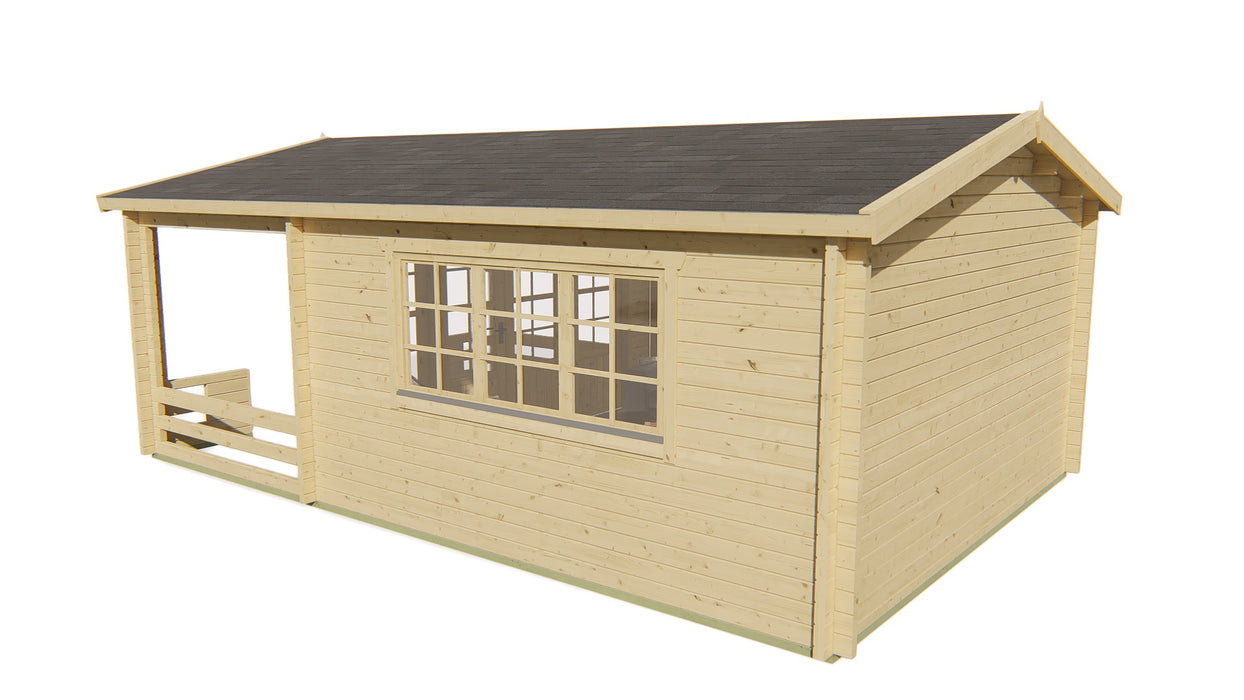 Blokhut - Tuinhuis Ipswich | 58 mm | vuren honinggeel geïmpregneerd