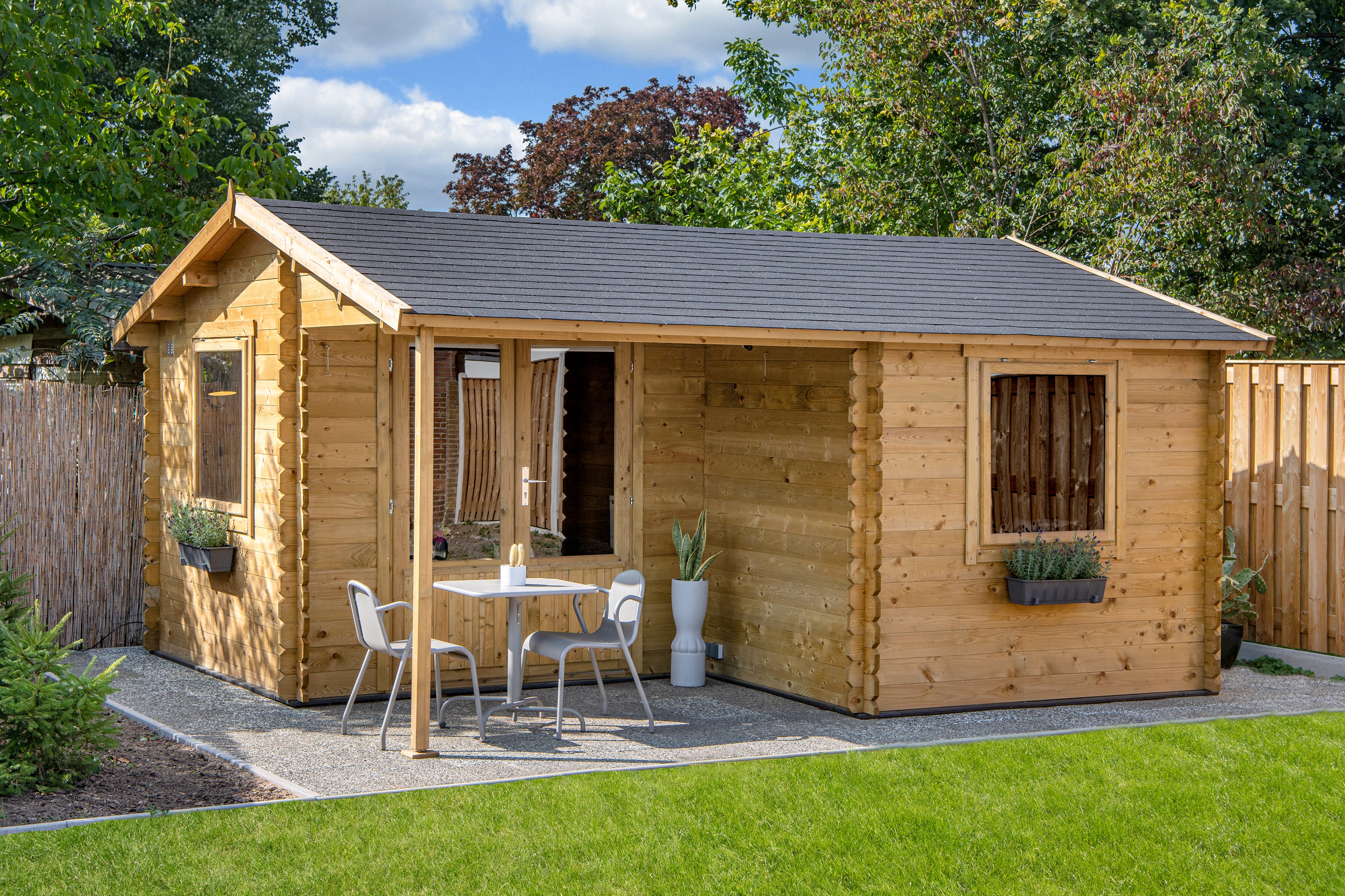 Blokhut - Tuinhuis Johan | 34 mm | vuren Red Class Wood geïmpregneerd