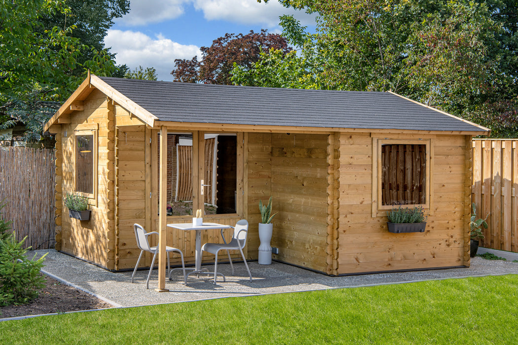 Blokhut - Tuinhuis Johan | 34 mm | vuren Red Class Wood geïmpregneerd
