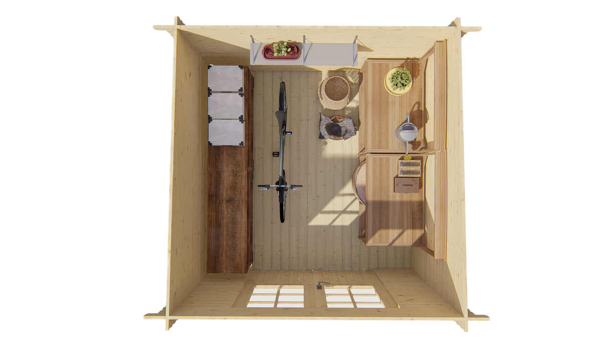 Blokhut - Tuinhuis Jörgen | 28 mm | vuren Red Class Wood geïmpregneerd