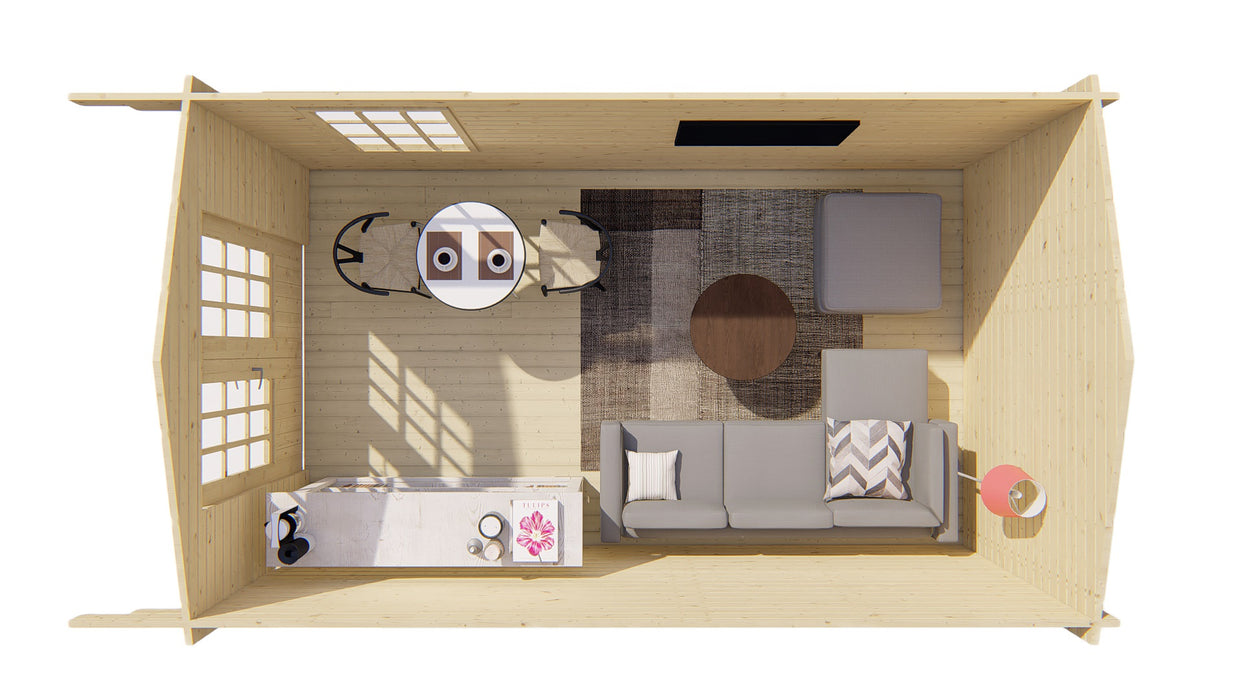 Blokhut - Tuinhuis Julia | 40 mm | vuren bruin geïmpregneerd