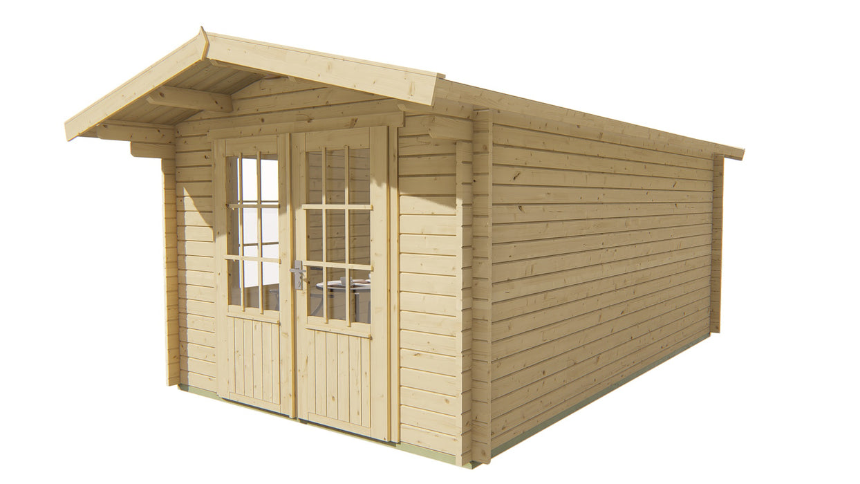 Blokhut - Tuinhuis Julia | 40 mm | vuren groen geïmpregneerd