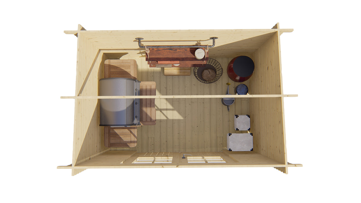 Blokhut - Tuinhuis Kris | 28 mm | vuren Red Class Wood geïmpregneerd