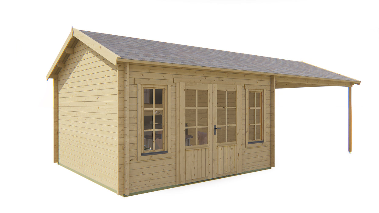 Blokhut - Tuinhuis Kwaspa | 44 mm | vuren Red Class Wood geïmpregneerd