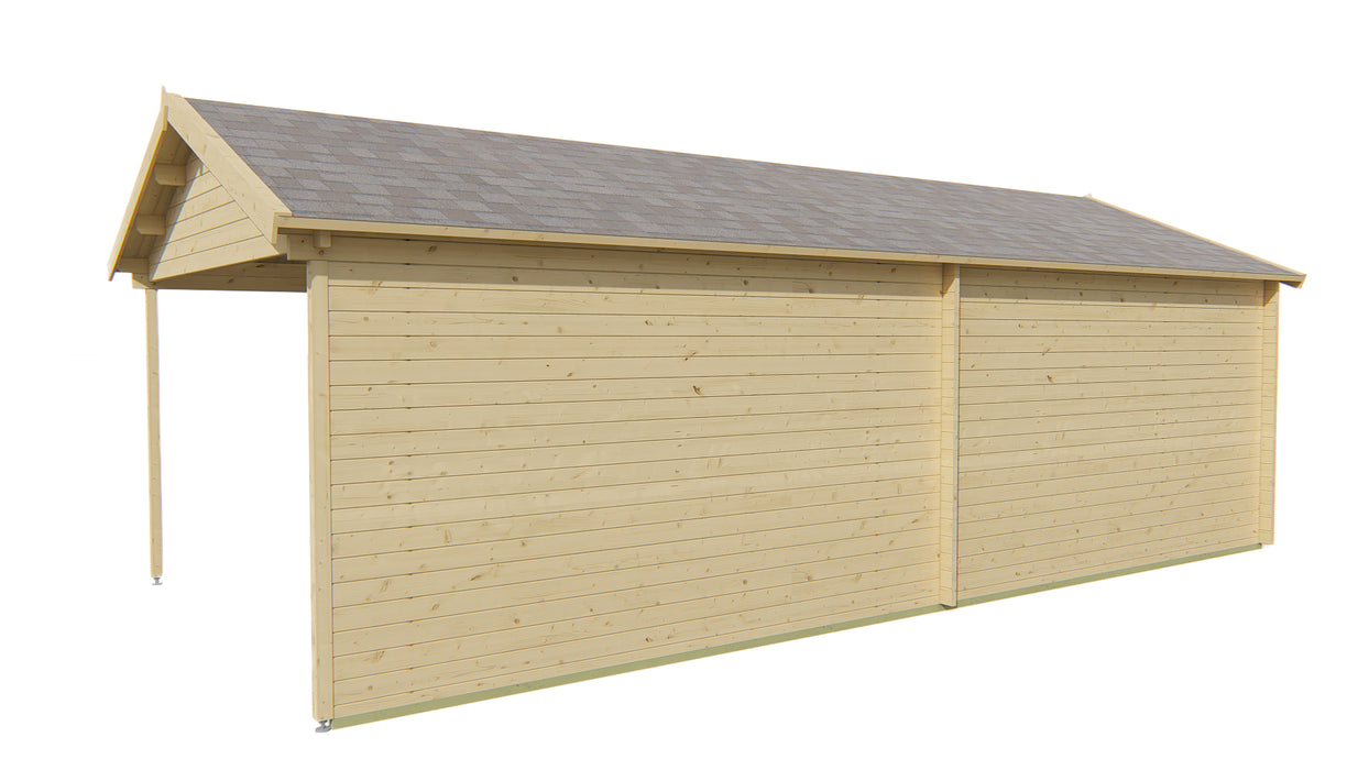 Blokhut - Tuinhuis Kwaspa | 44 mm | vuren groen geïmpregneerd