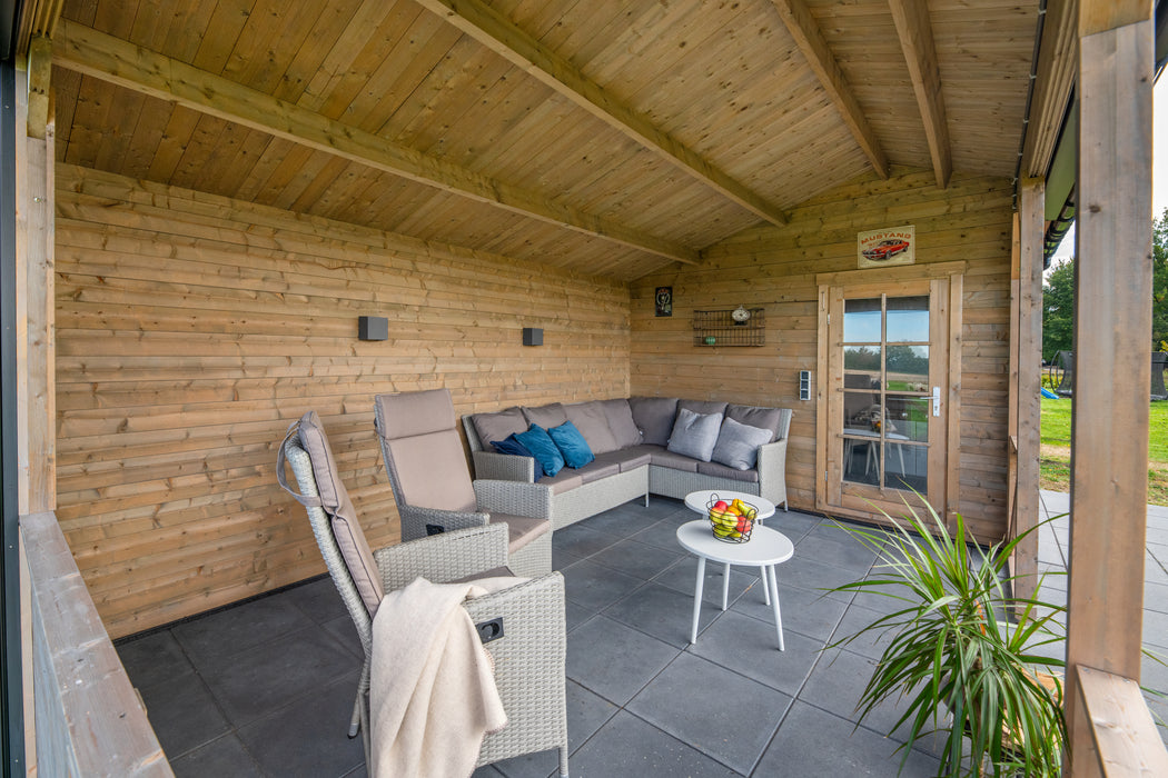 Blokhut - Tuinhuis Kukka | 40 mm | vuren groen geïmpregneerd