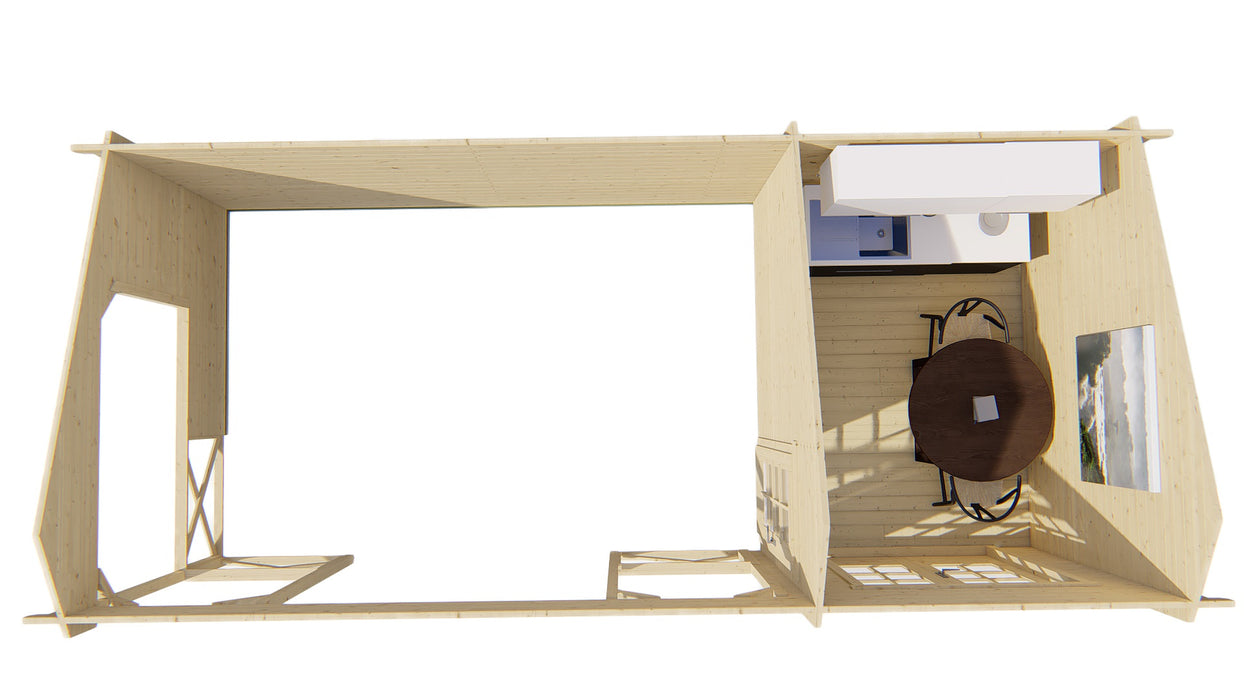 Blokhut - Tuinhuis Kukka | 40 mm | vuren onbehandeld
