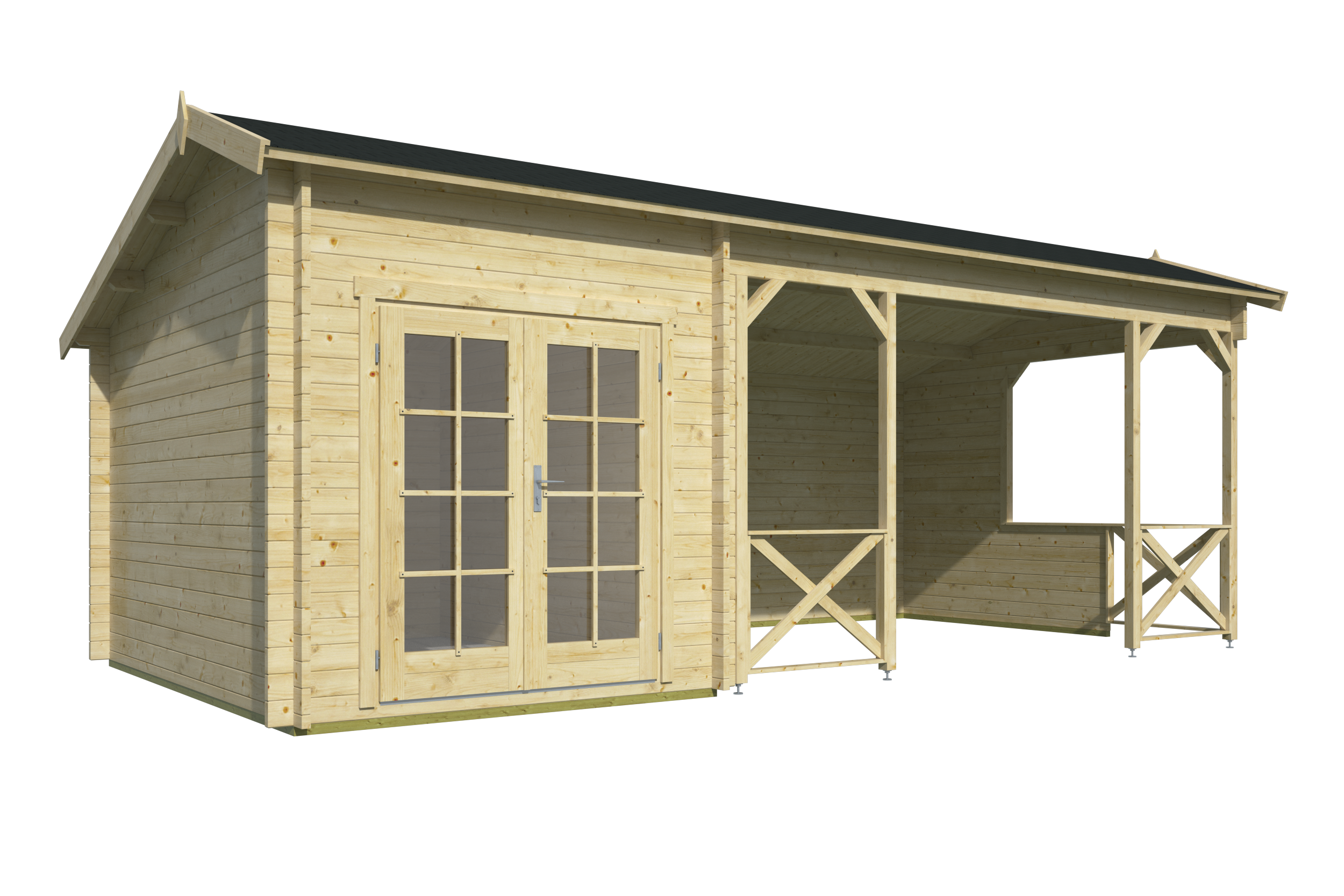 Blokhut - Tuinhuis Kukka | 40 mm | vuren onbehandeld