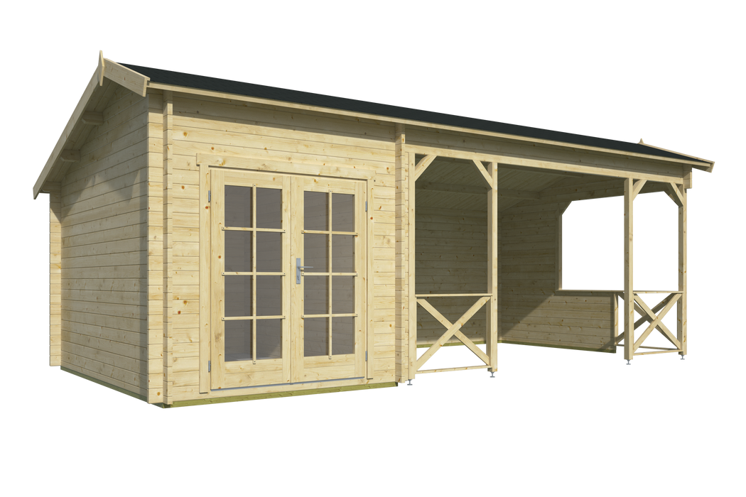 Blokhut - Tuinhuis Kukka | 40 mm | vuren onbehandeld