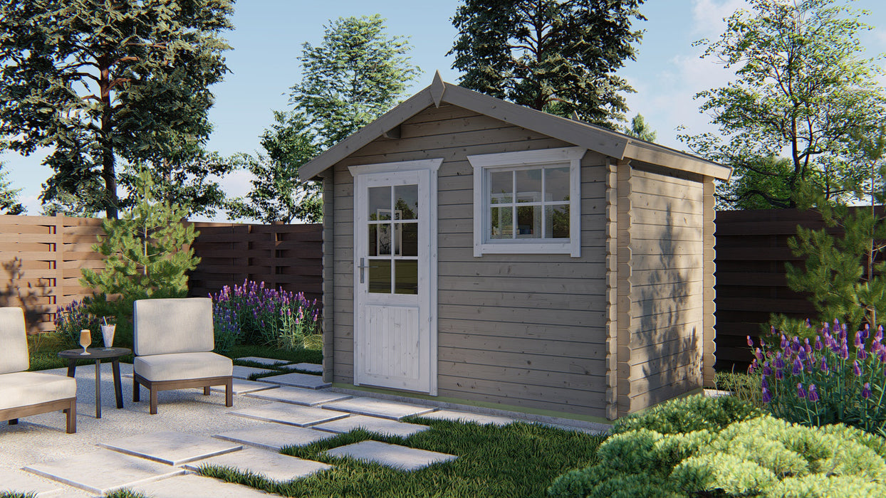 Blokhut - Tuinhuis Sten | 28 mm | vuren groen geïmpregneerd