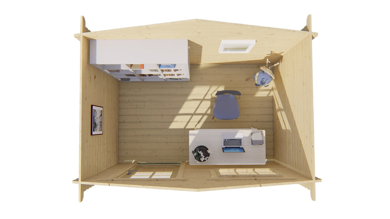 Blokhut - Tuinhuis Sten | 28 mm | vuren groen geïmpregneerd