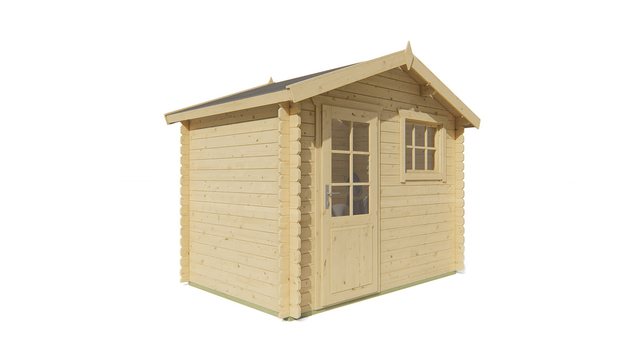 Blokhut - Tuinhuis Sten | 28 mm | vuren groen geïmpregneerd