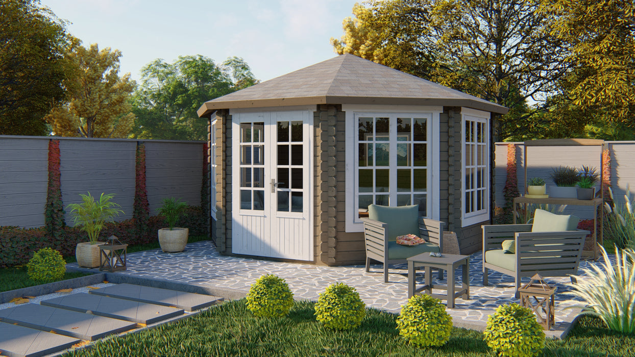 Blokhut - Tuinhuis Lynn | 44 mm | vuren onbehandeld