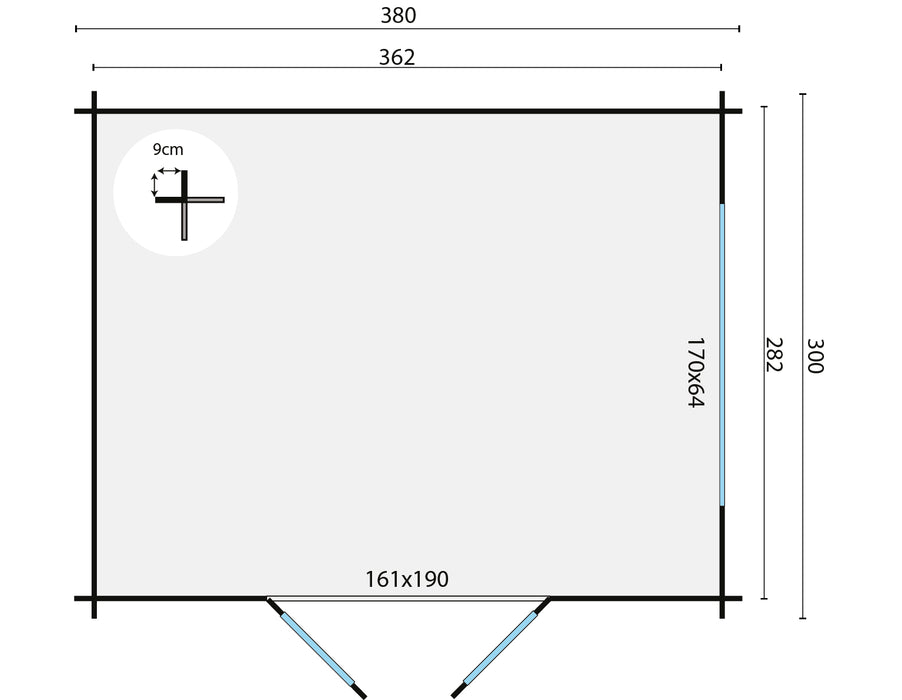 Blokhut - Tuinhuis Loya | 28 mm | vuren onbehandeld