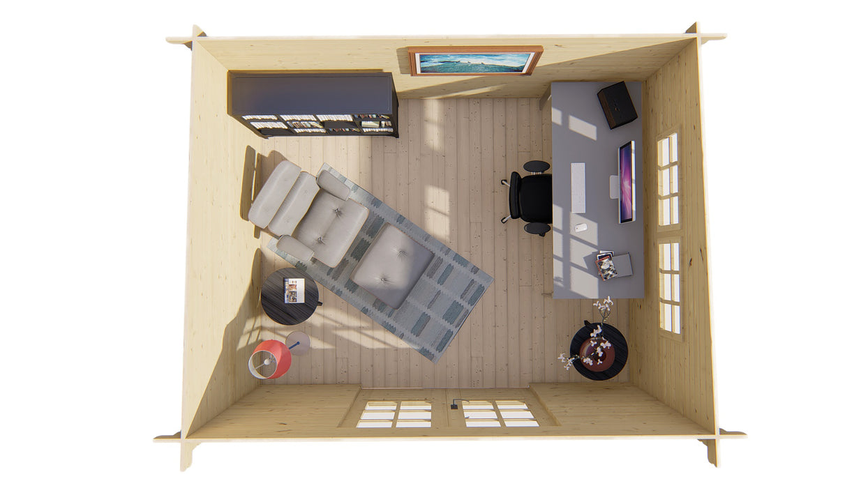 Blokhut - Tuinhuis Loya | 28 mm | vuren bruin geïmpregneerd