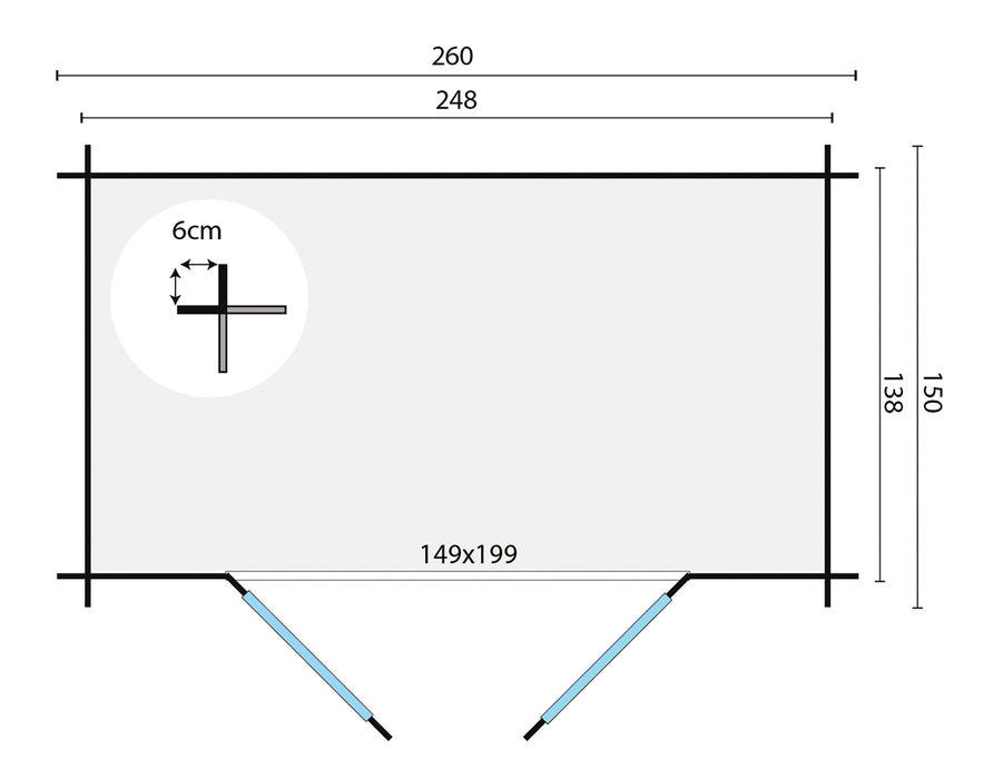 Blokhut - Tuinhuis Malva | 19 mm | vuren honinggeel geïmpregneerd