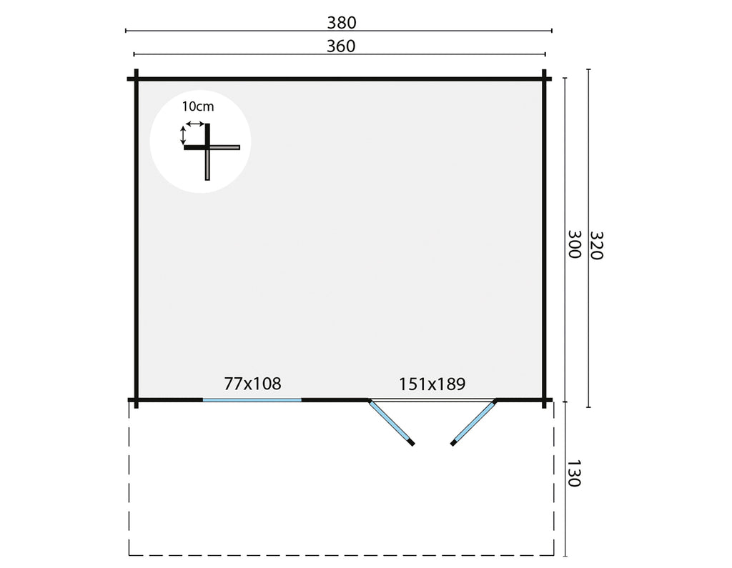 Blokhut - Tuinhuis Marbella | 34 mm | vuren Red Class Wood geïmpregneerd