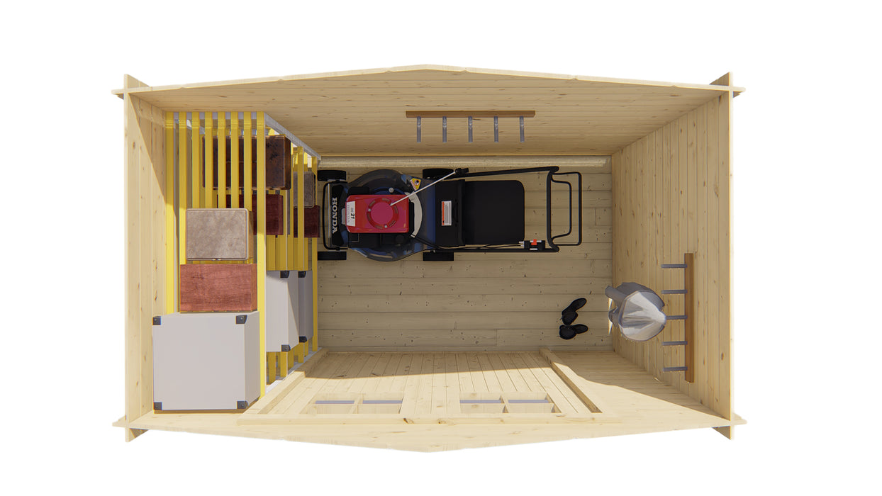 Blokhut - Tuinhuis Malva | 19 mm | vuren honinggeel geïmpregneerd