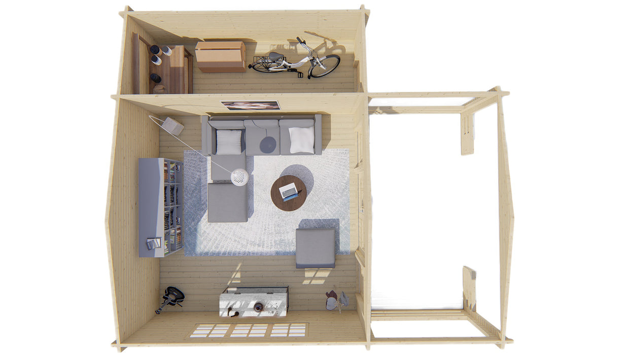 Blokhut - Tuinhuis Manchester | 58 mm | vuren groen geïmpregneerd