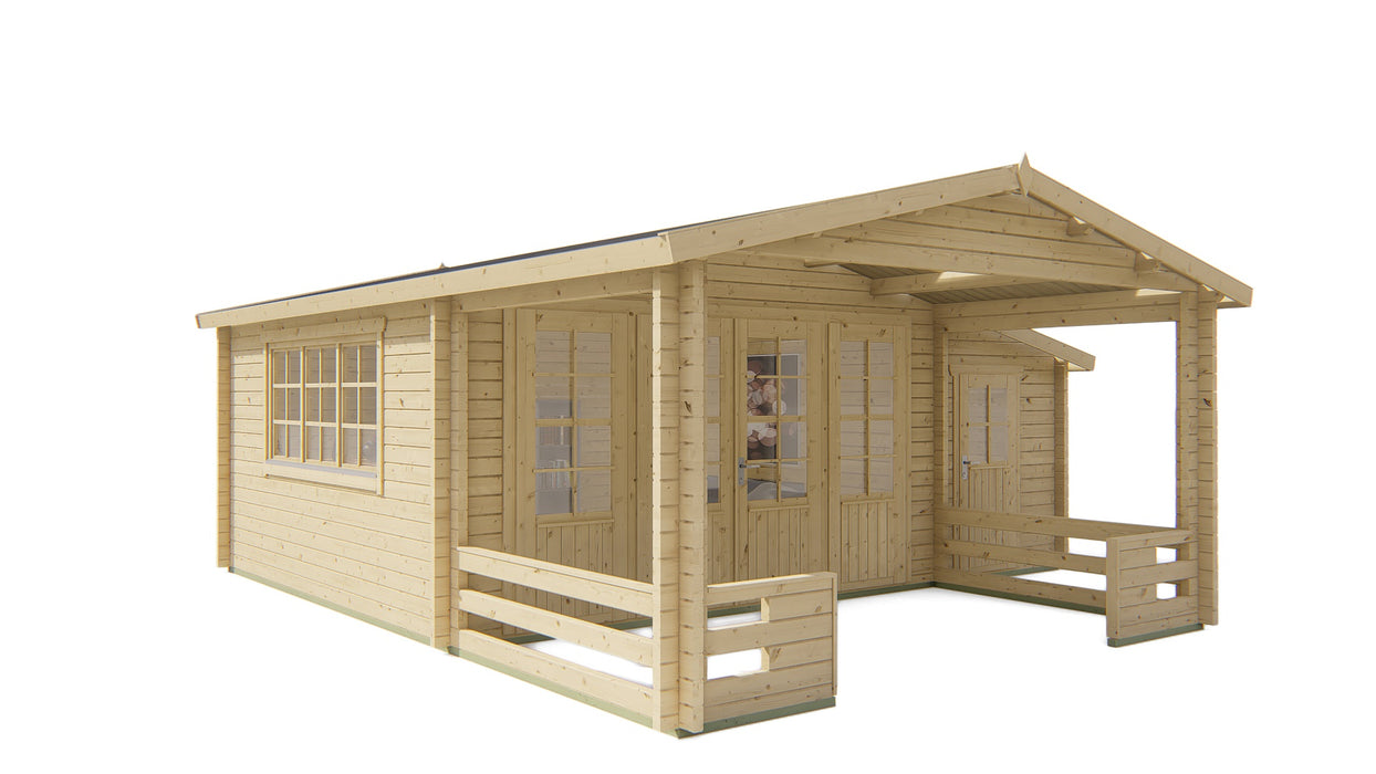 Blokhut - Tuinhuis Manchester | 58 mm | vuren groen geïmpregneerd
