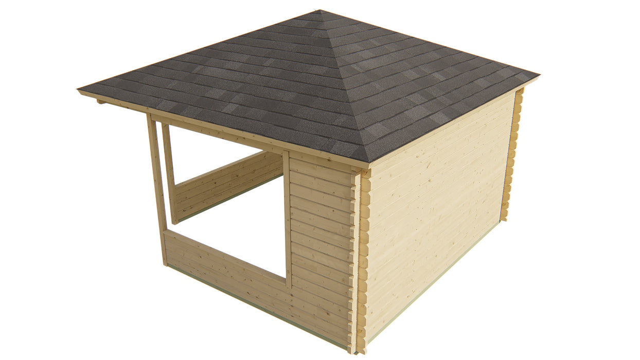 Blokhutprieel - Tuinhuis Marit | 44 mm | vuren groen geïmpregneerd