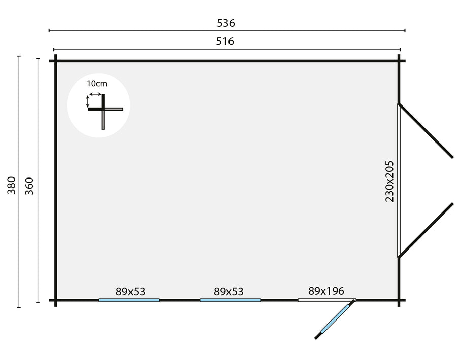 Garage Marketta | 44 mm | vuren onbehandeld