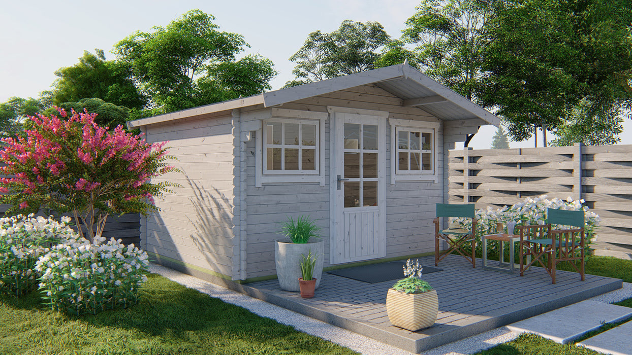 Blokhut - Tuinhuis Mika | 28 mm | vuren groen geïmpregneerd