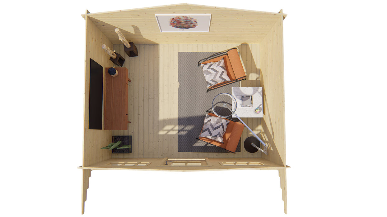 Blokhut - Tuinhuis Mika | 28 mm | vuren Red Class Wood geïmpregneerd