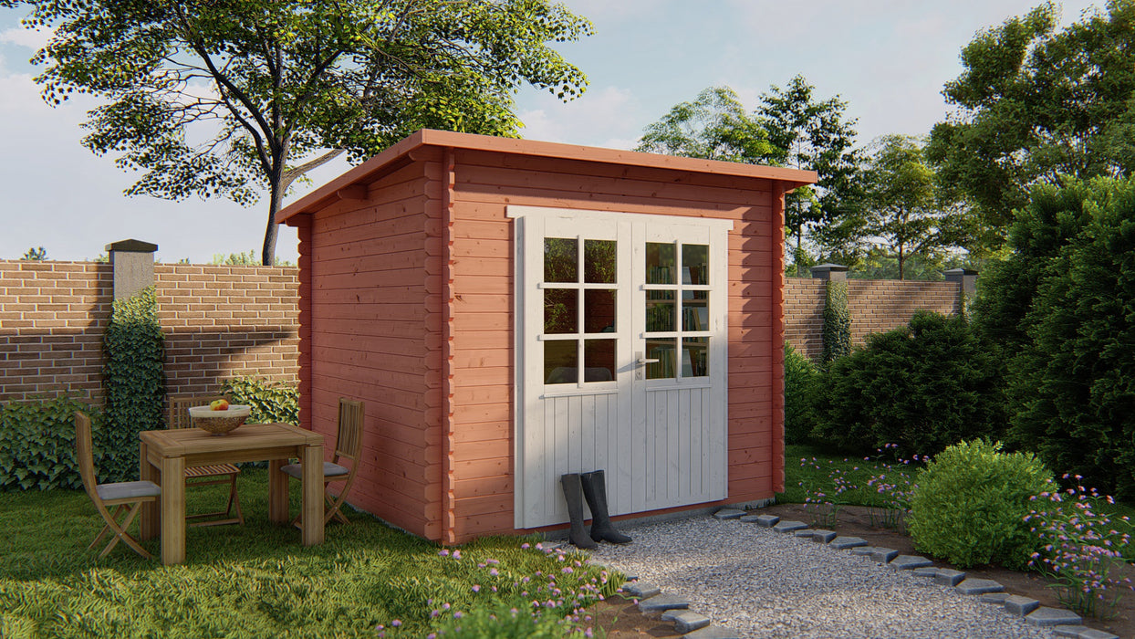Blokhut - Tuinhuis Mila | 28 mm | vuren grijs geïmpregneerd