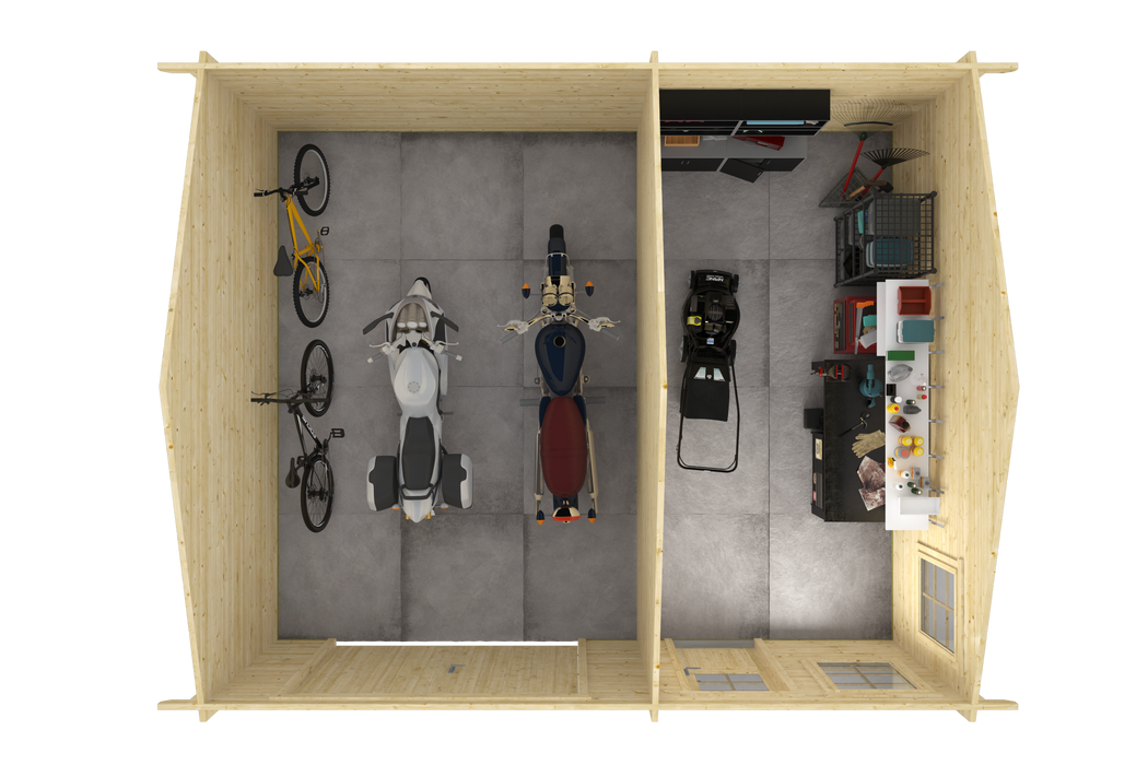 Garage Moa | 44 mm | vuren grijs geïmpregneerd