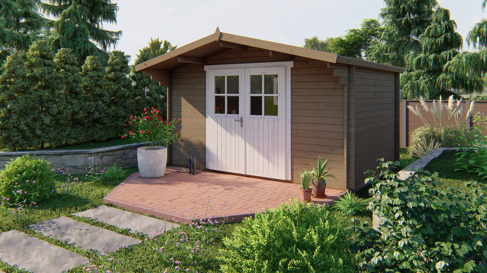 Blokhut - Tuinhuis Murcia | 34 mm | vuren onbehandeld