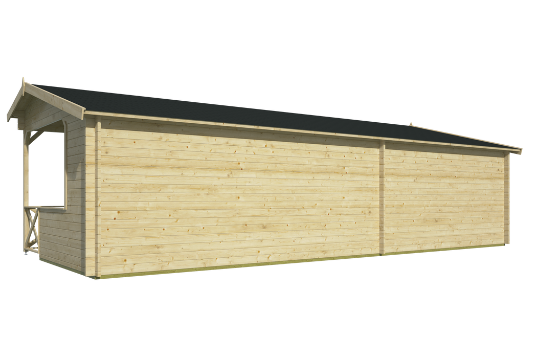 Blokhut - Tuinhuis Mokka | 40 mm | vuren grijs geïmpregneerd