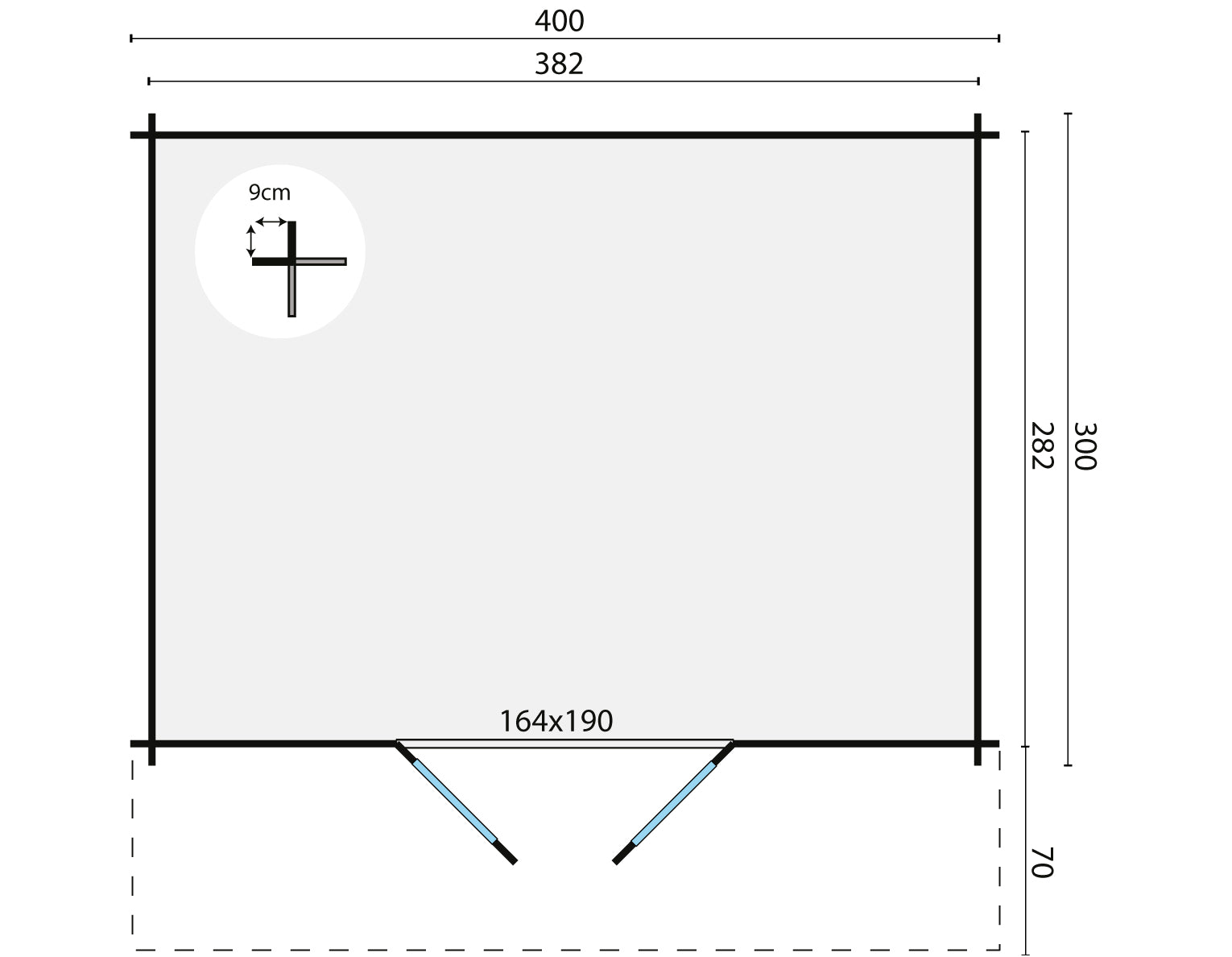Blokhut - Tuinhuis Murcia | 34 mm | vuren Red Class Wood geïmpregneerd