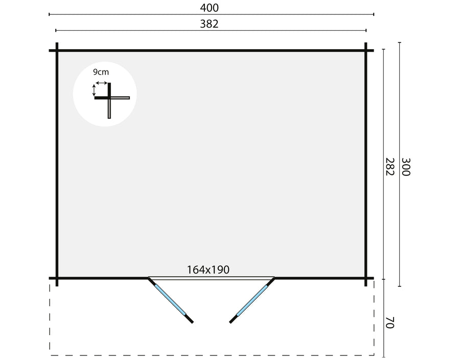 Blokhut - Tuinhuis Murcia | 34 mm | vuren Red Class Wood geïmpregneerd